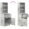 Szafka nocna Beton Szary 39x35x125 cm Drewno klejone
