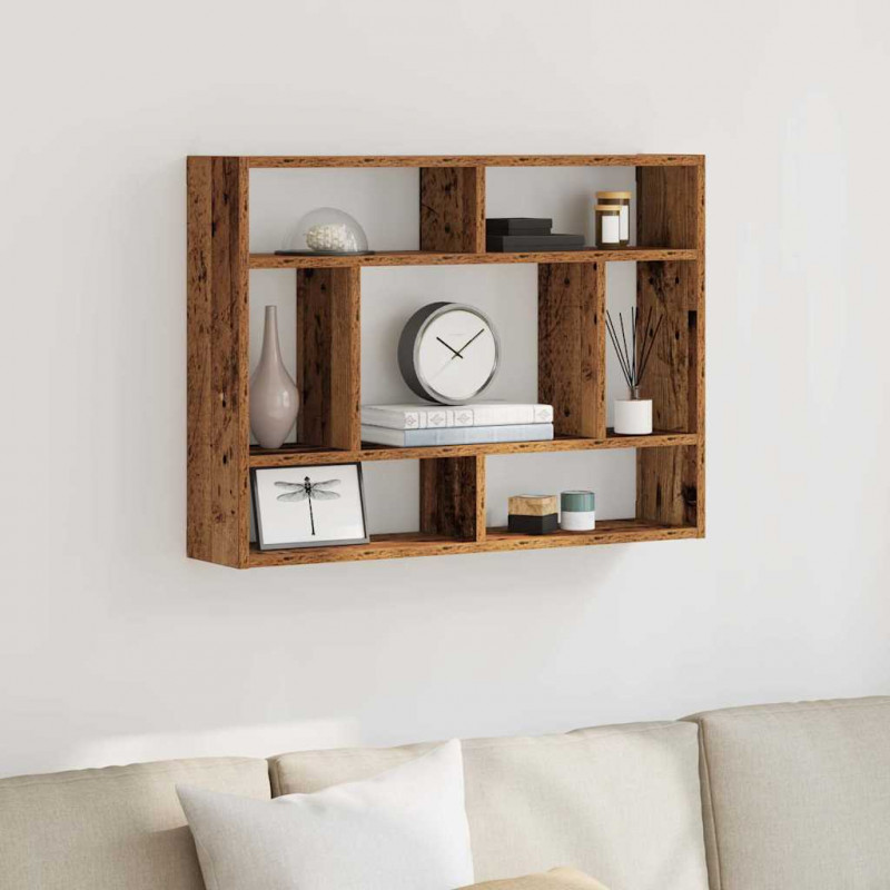 Półka ścienna, stare drewno 75x16x55cm, materiał drewnopochodny
