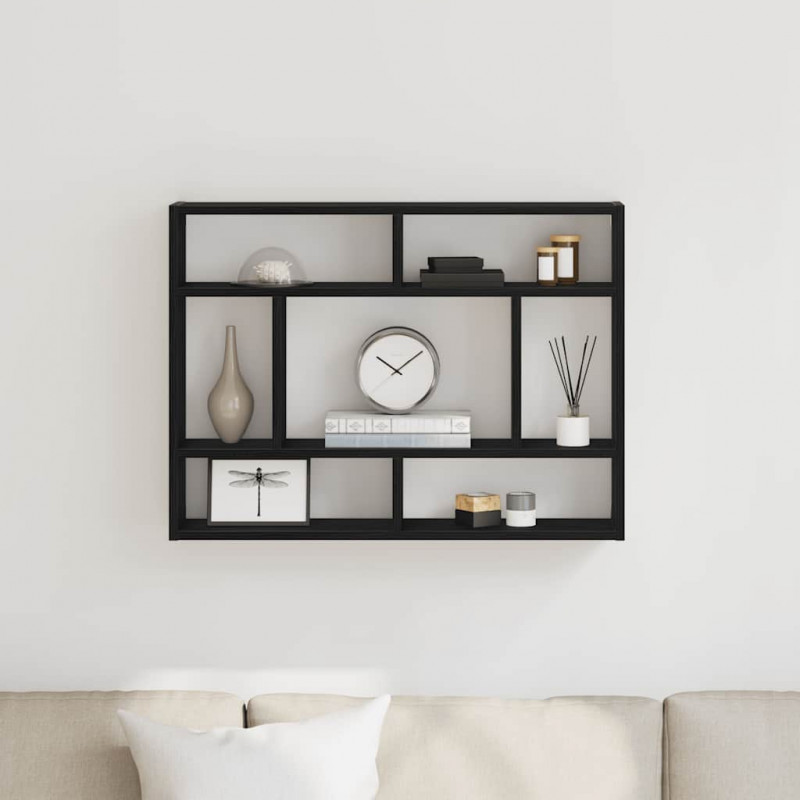 Półka ścienna czarny dąb 75x16x55 cm Drewno konstrukcyjne