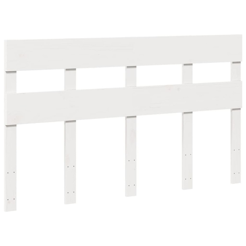 Rama łóżka bez materaca, biała, 135x190 cm, lite drewno sosnowe