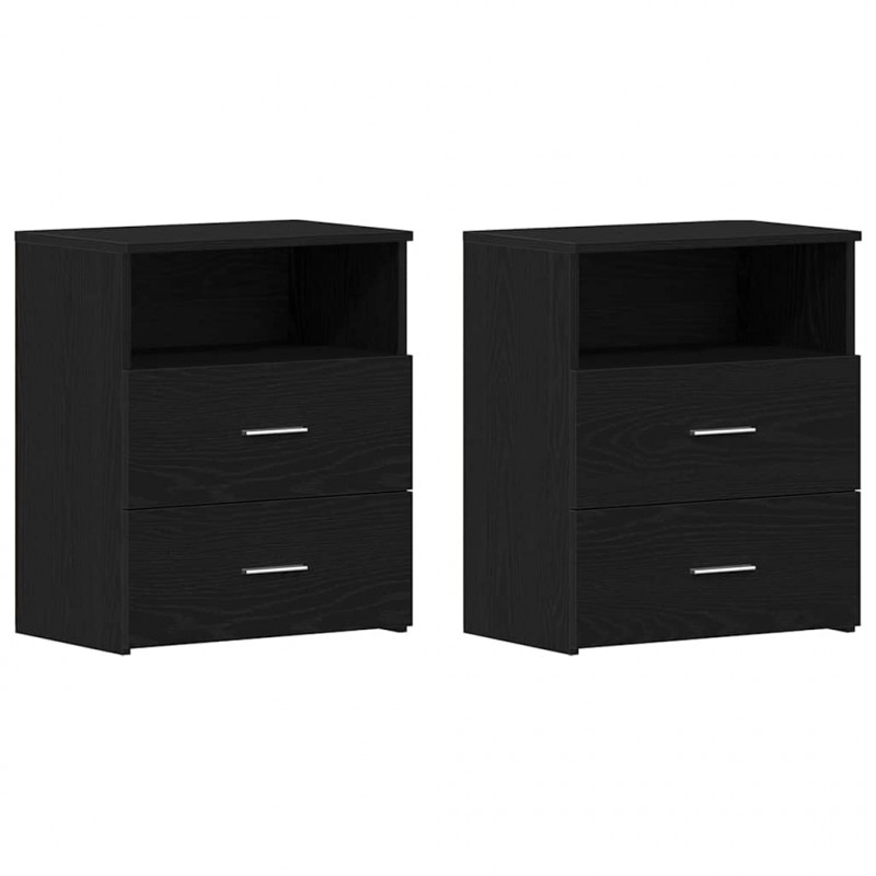 Szafka Nocna z szufladą 2 pcs Czarny Dąb 50 x 32 x 60cm