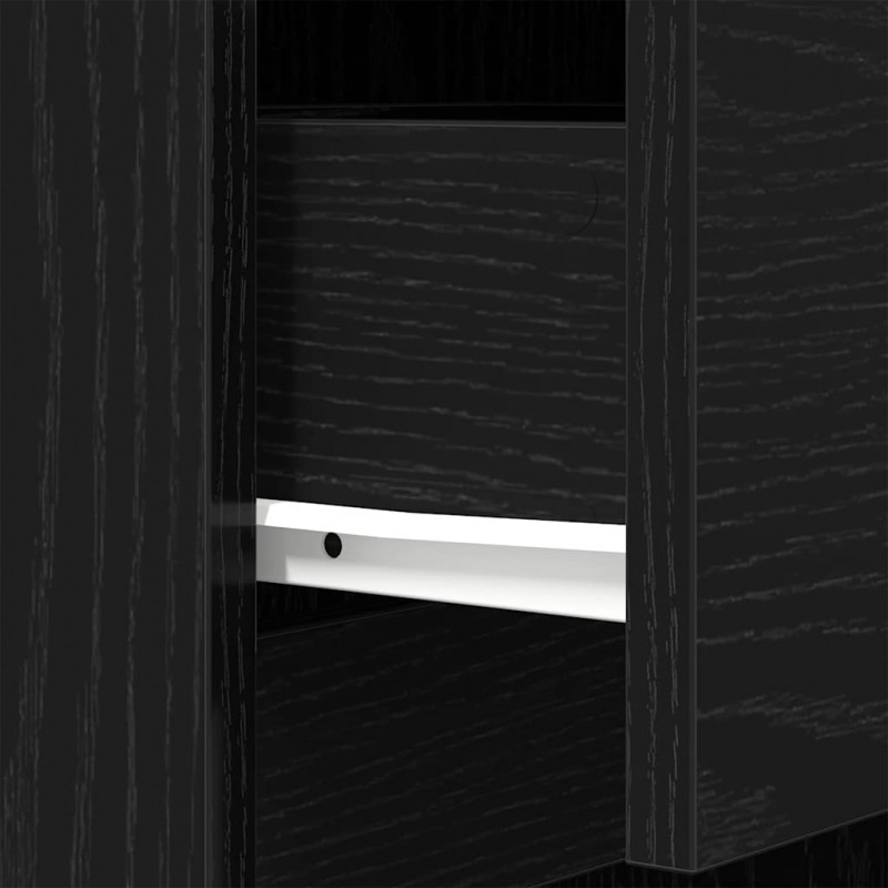 Szafki nocne 2 szt. Czarne 39x35x65 cm Drewno klejone