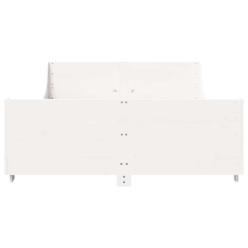 Rama łóżka bez materaca, biała, 160x200 cm, lite drewno sosnowe