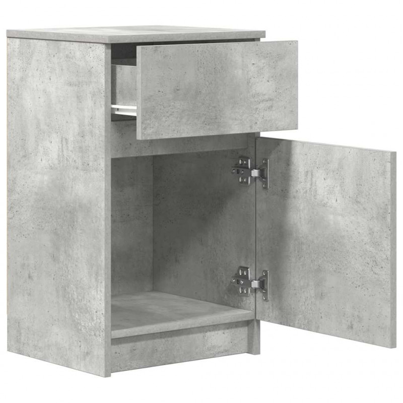 Szafka nocna Beton Szary 39x35x65 cm Drewno klejone