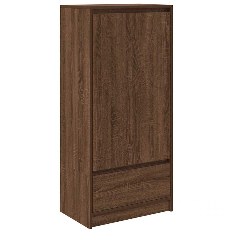 Szafka z szufladą Brązowy Dąb 55,5x34x119,5 cm Drewno klejone