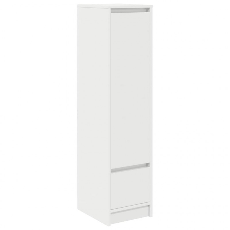 Komoda biała 29,5x34x119,5 cm Drewno klejone