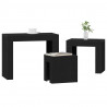 Stolik gniazdowy 3 pcs Czarny Dąb Materiał drewnopochodny