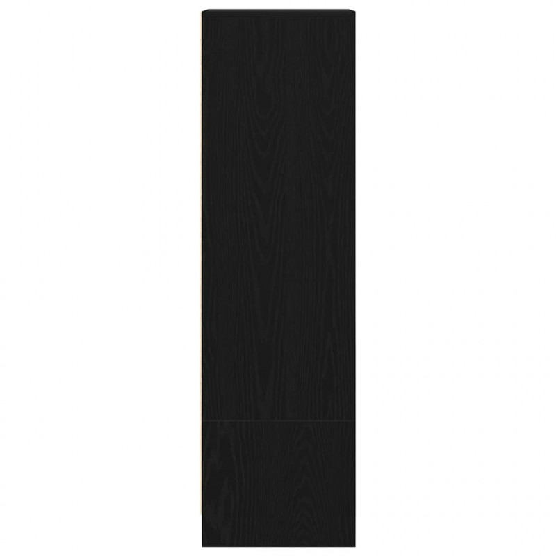 Komoda czarna dąb 29,5x34x119,5 cm Drewno klejone