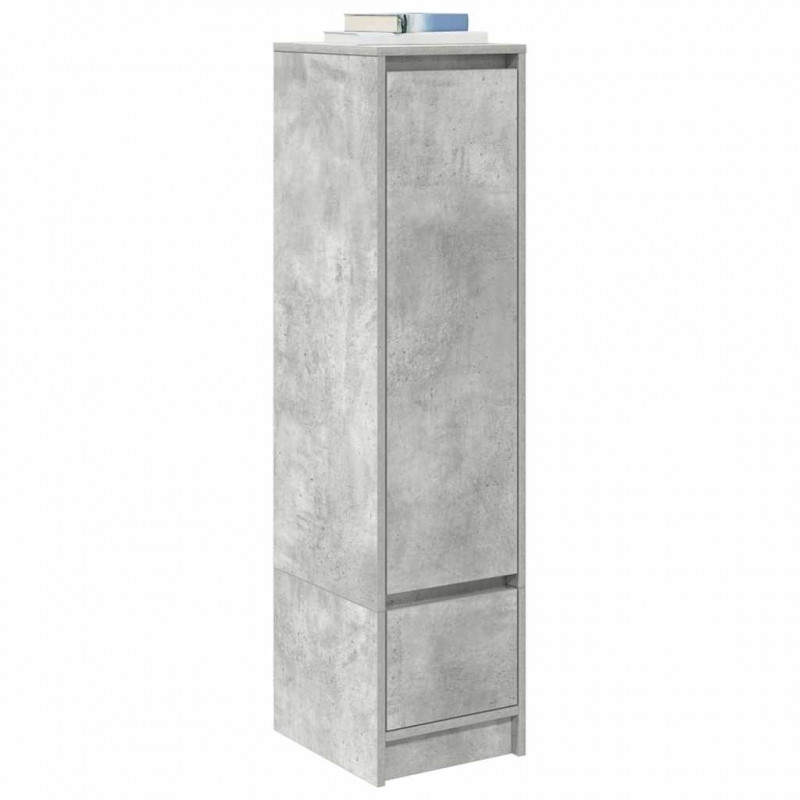 Komoda betonowa szara 29,5x34x119,5 cm Drewno klejone