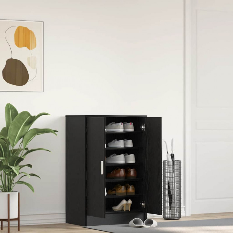 Szafka na buty, czarny dąb, 60x35x92 cm materiał drewnopochodny