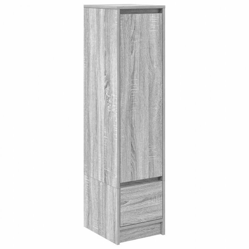Komoda Szara Sonoma 29,5x34x119,5 cm Drewno klejone