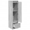 Komoda Szara Sonoma 29,5x34x119,5 cm Drewno klejone