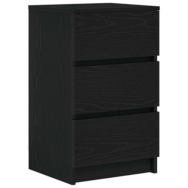 Szafki nocne z 3 szufladami 2 szt. Czarne 39x35x65 cm