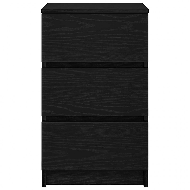Szafki nocne z 3 szufladami 2 szt. Czarne 39x35x65 cm