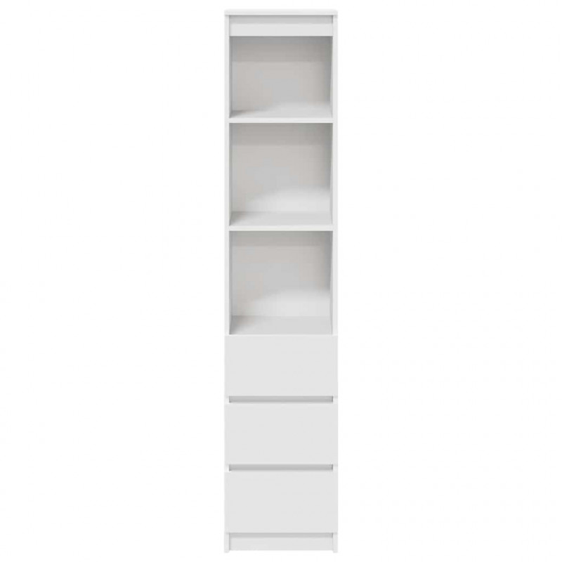 Komoda biała 37,5x35x180 cm Drewno klejone