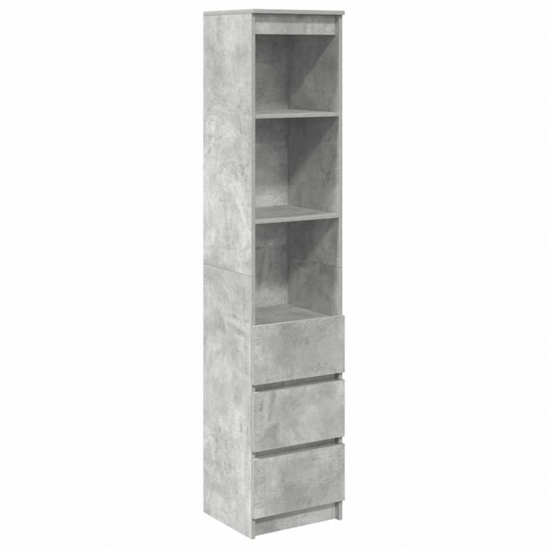 Komoda betonowa szara 37,5x35x180 cm Drewno klejone