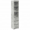 Komoda betonowa szara 37,5x35x180 cm Drewno klejone