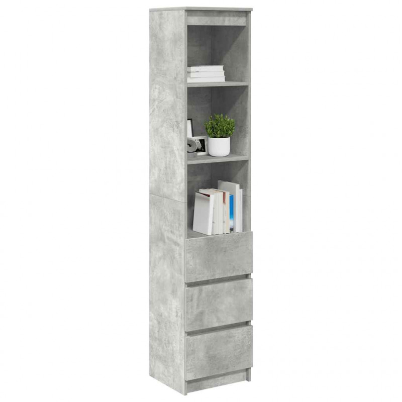 Komoda betonowa szara 37,5x35x180 cm Drewno klejone