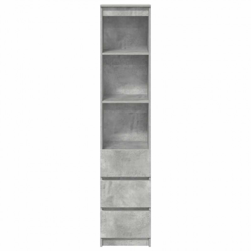 Komoda betonowa szara 37,5x35x180 cm Drewno klejone