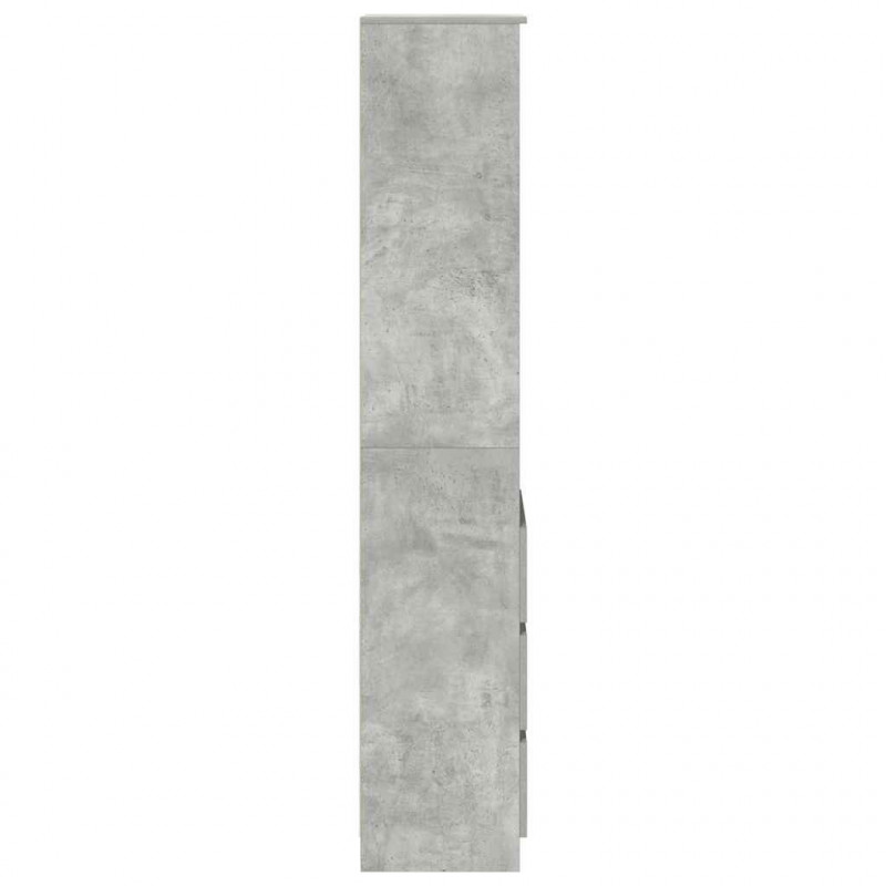 Komoda betonowa szara 37,5x35x180 cm Drewno klejone