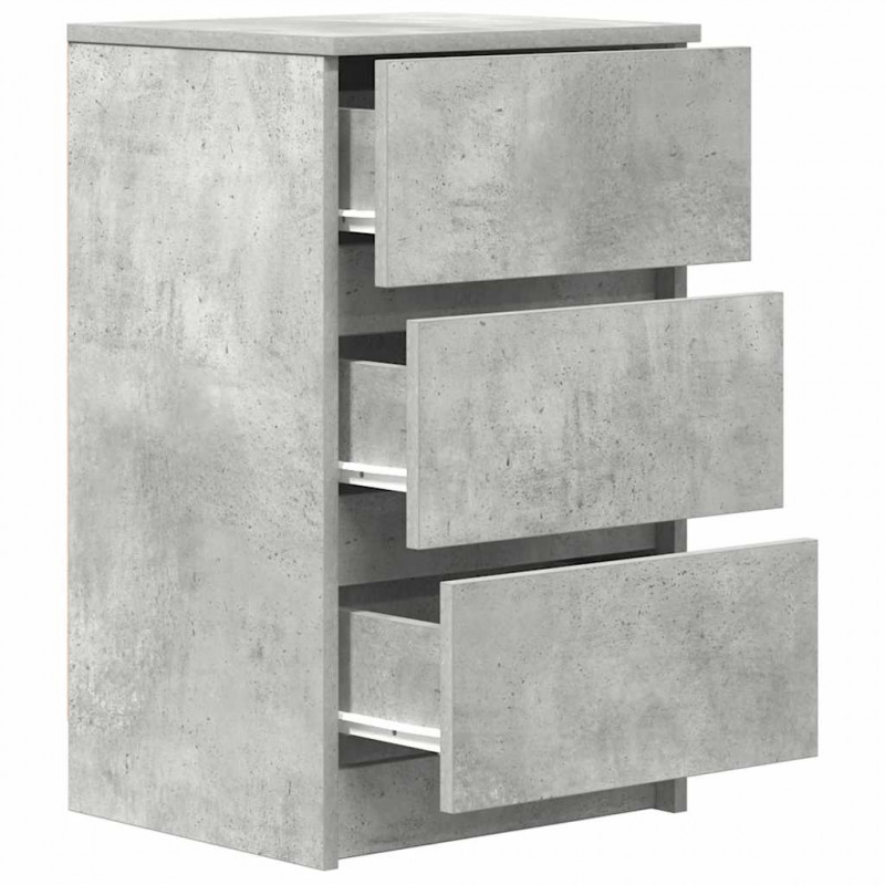 Szafki nocne z 3 szufladami 2 szt. Betonowy szary 39x35x65 cm
