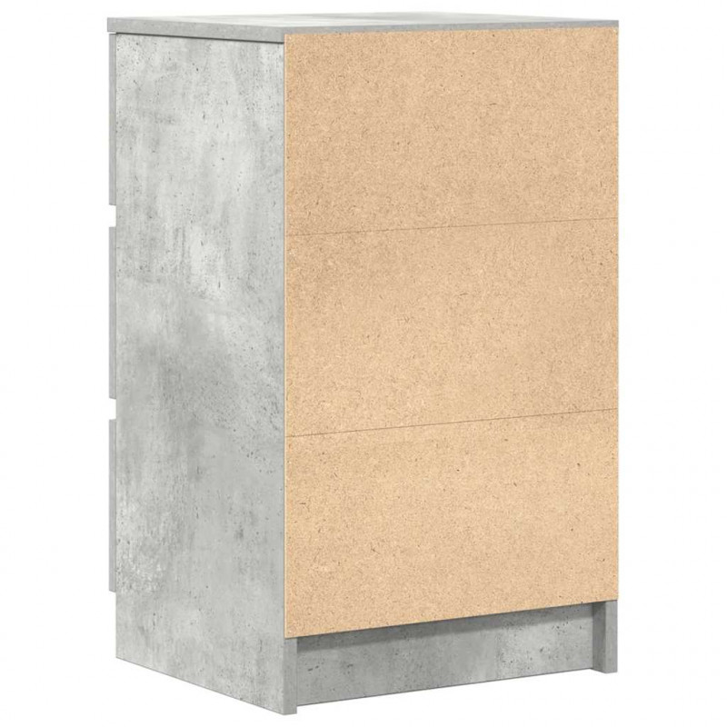 Szafki nocne z 3 szufladami 2 szt. Betonowy szary 39x35x65 cm