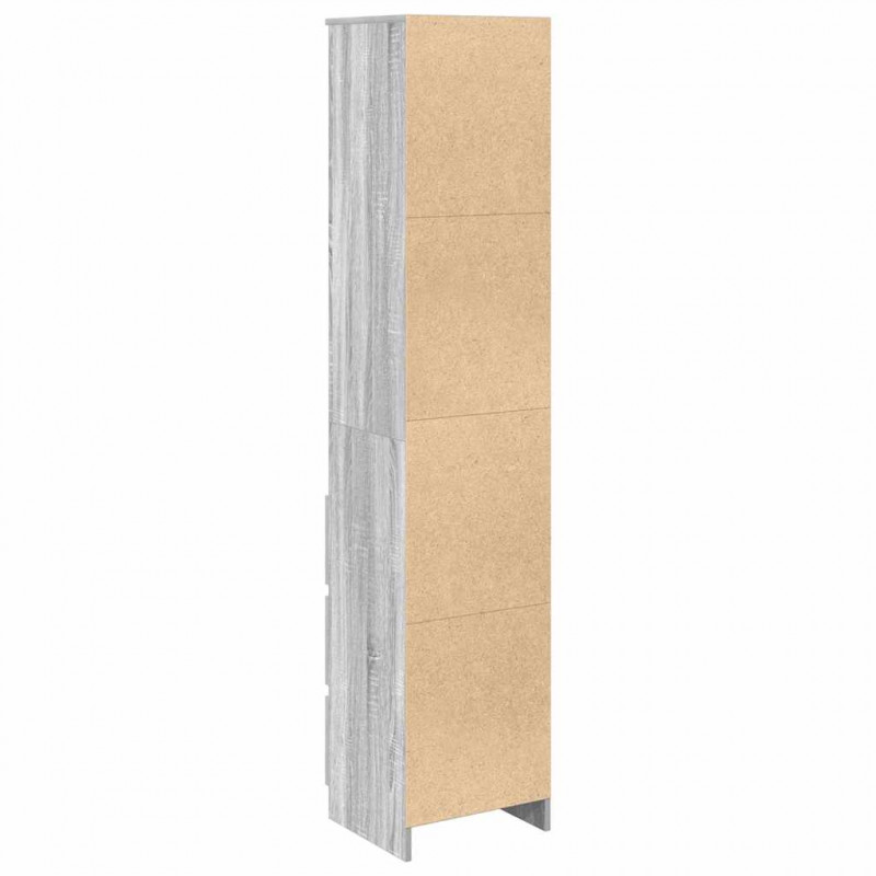 Komoda Szara Sonoma 37,5x35x180 cm Drewno klejone