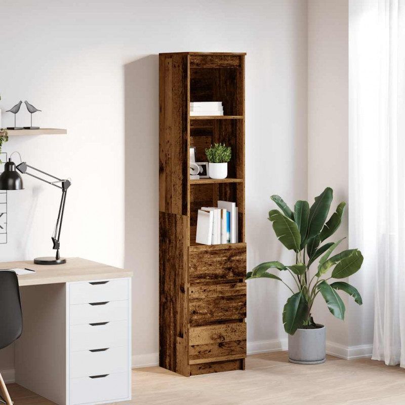 Komoda Stara Drewno 37,5x35x180 cm Drewno klejone