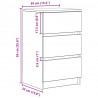 Szafki nocne z 3 szufladami 2 szt. Dąb wędzony 39x35x65 cm