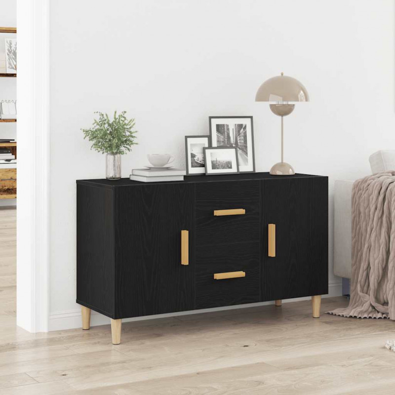 Komoda, czarny dąb, 100x36x60 cm, materiał drewnopochodny