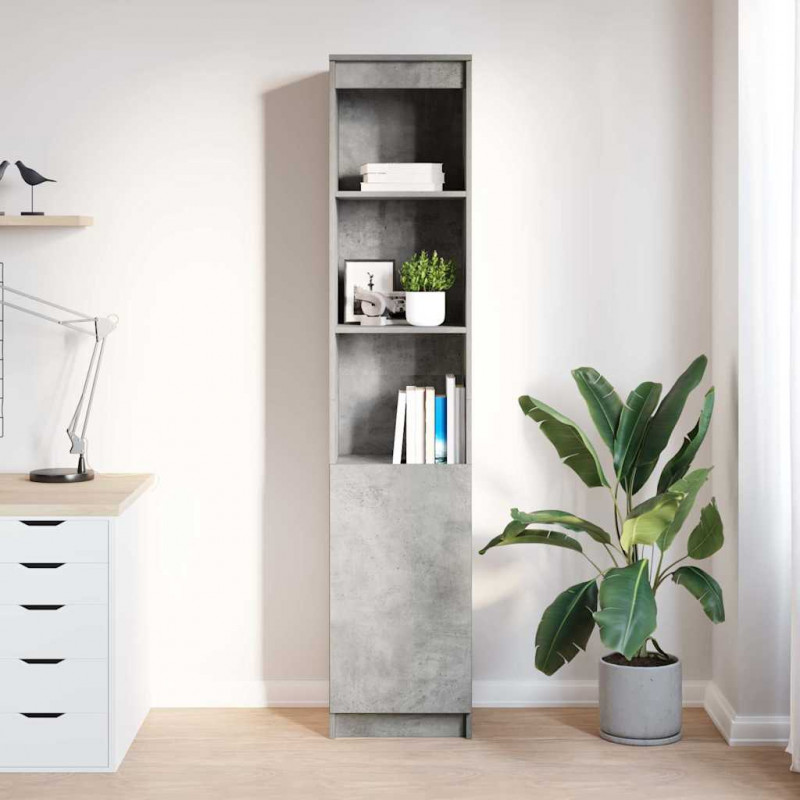 Komoda betonowa szara 37,5x35x180 cm Drewno klejone