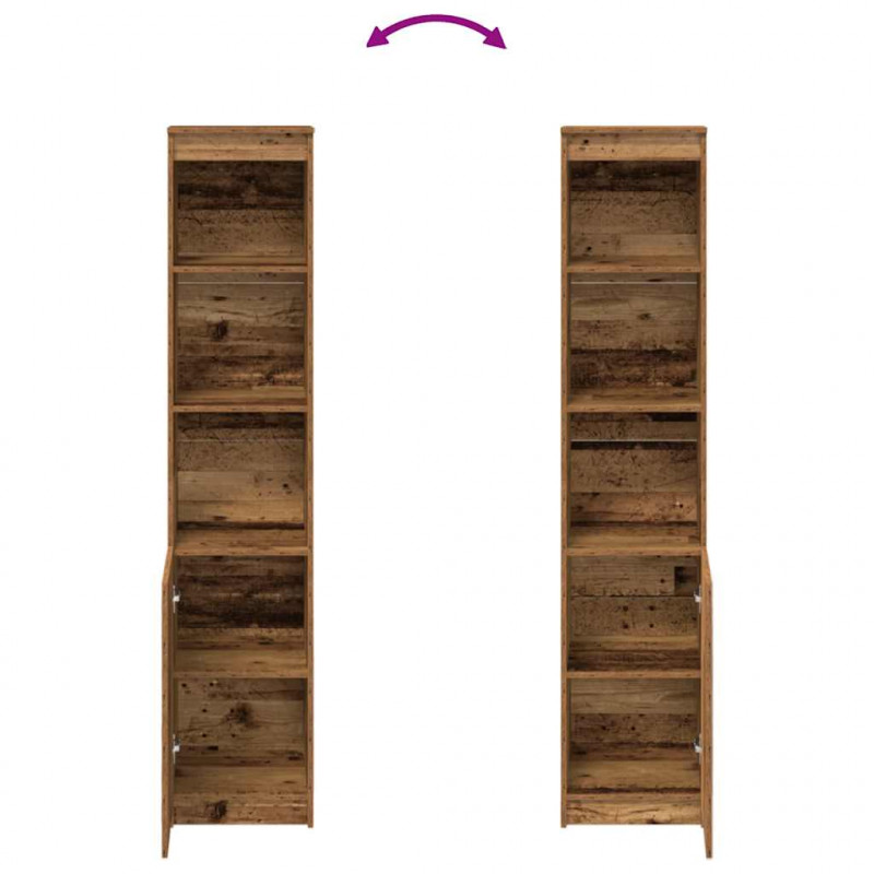 Komoda Stara Drewno 37,5x35x180 cm Drewno klejone