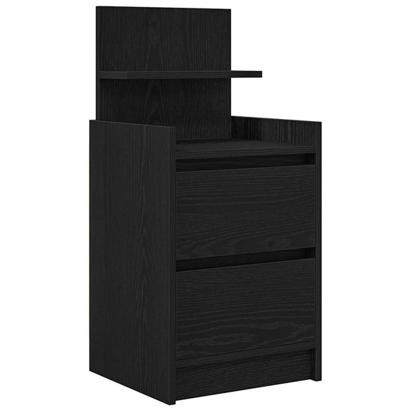 Szafka nocna z 2 szufladami Czarna 38x34x80 cm