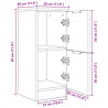 Bufet 2 pcs Czarny Dąb 30 x 30 x 70 cm Materiał drewnopochodny