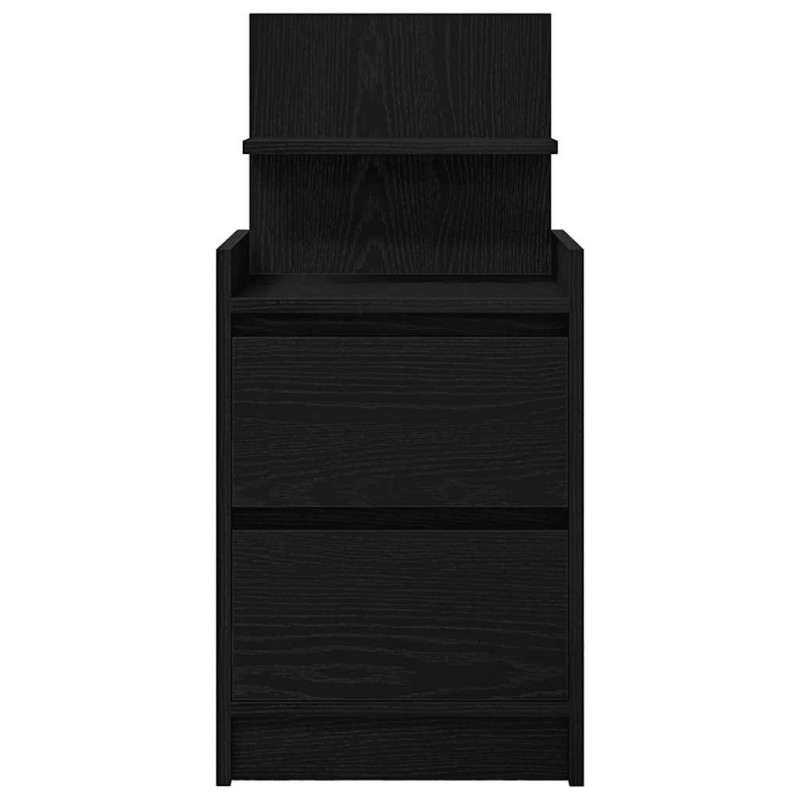 Szafka nocna z 2 szufladami Czarna 38x34x80 cm