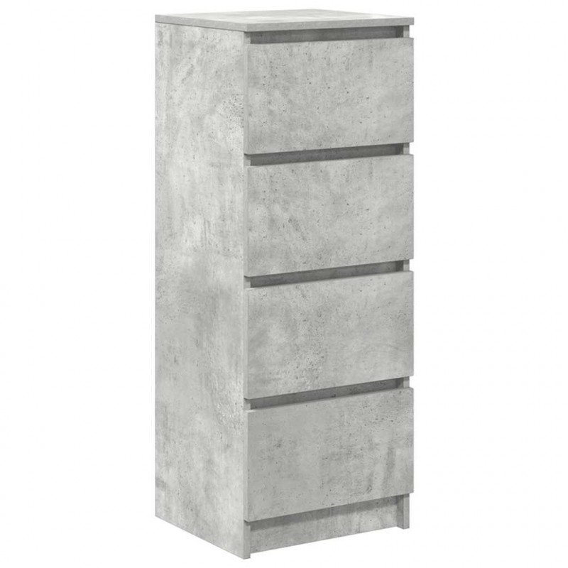 Komoda Betonowa Szara 37,5x35x99 cm Drewno klejone