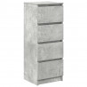 Komoda Betonowa Szara 37,5x35x99 cm Drewno klejone
