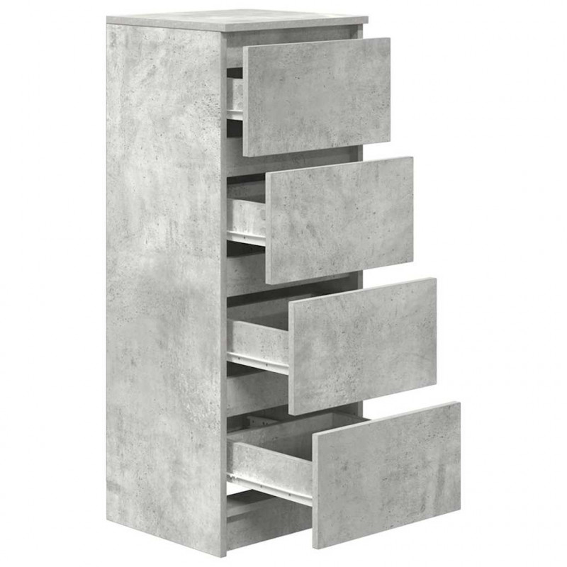 Komoda Betonowa Szara 37,5x35x99 cm Drewno klejone
