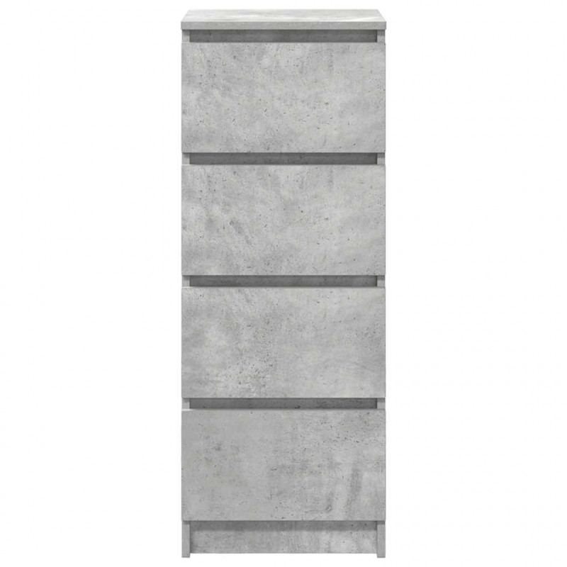 Komoda Betonowa Szara 37,5x35x99 cm Drewno klejone