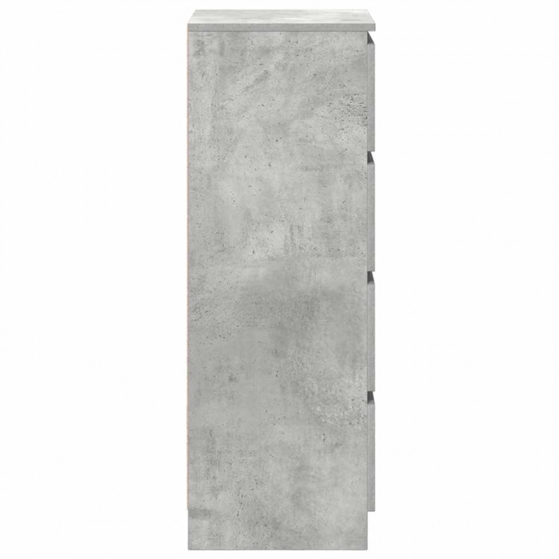 Komoda Betonowa Szara 37,5x35x99 cm Drewno klejone