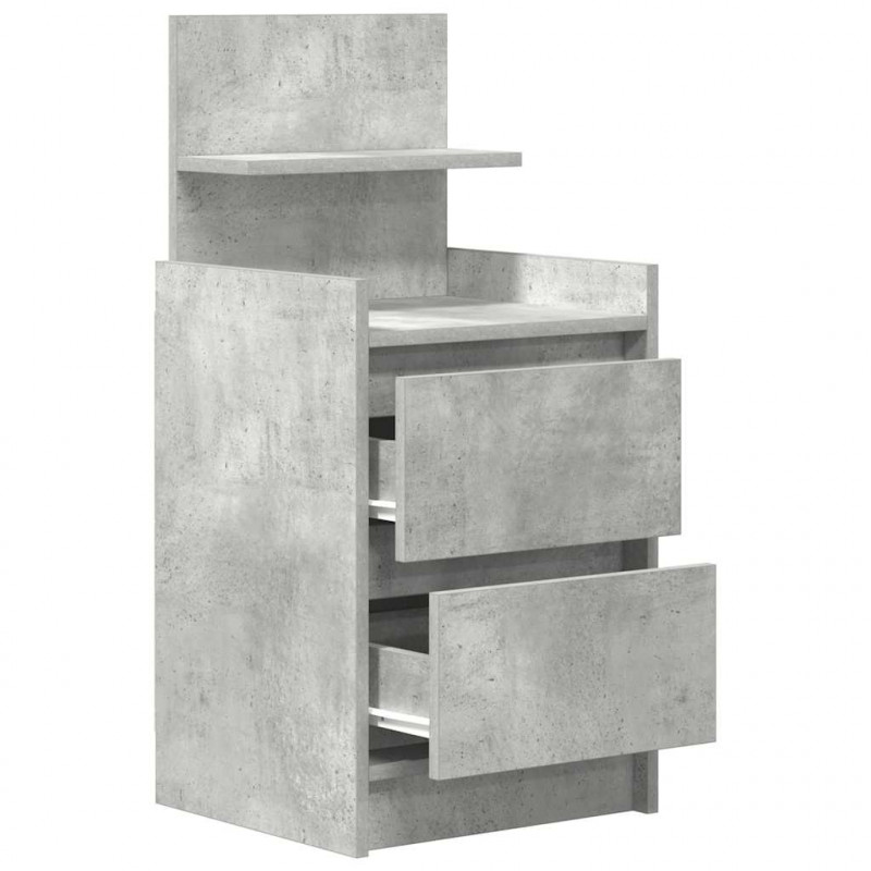 Szafka nocna z 2 szufladami Betonowa szarość 38x34x80 cm