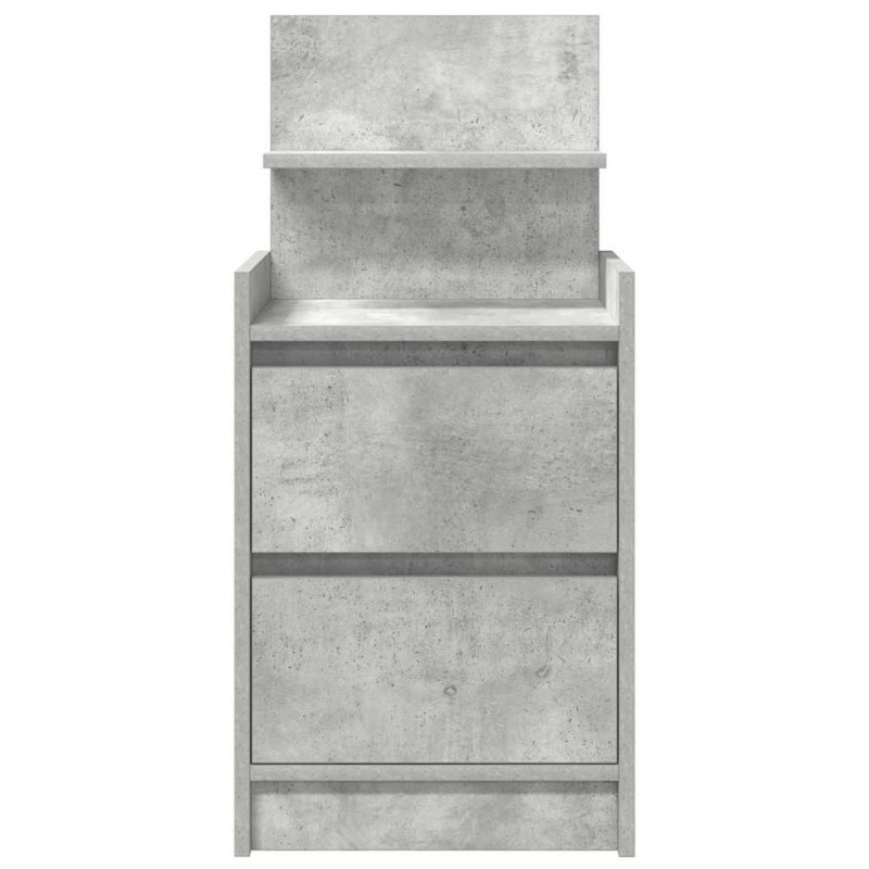 Szafka nocna z 2 szufladami Betonowa szarość 38x34x80 cm