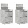 Szafki nocne z 2 szufladami 2 szt. Betonowy szary 38x34x80 cm