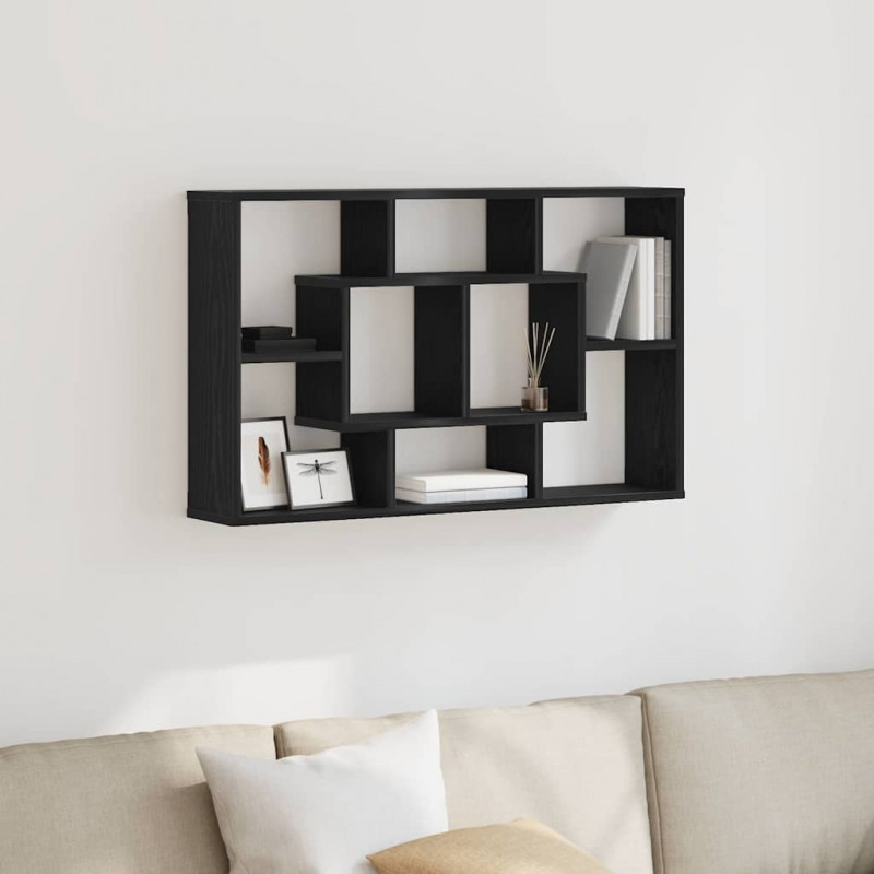 Półka ścienna z półką Czarny Dąb 85 x 16 x 52,5 cm