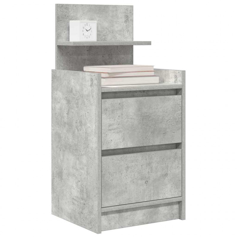 Szafki nocne z 2 szufladami 2 szt. Betonowy szary 38x34x80 cm