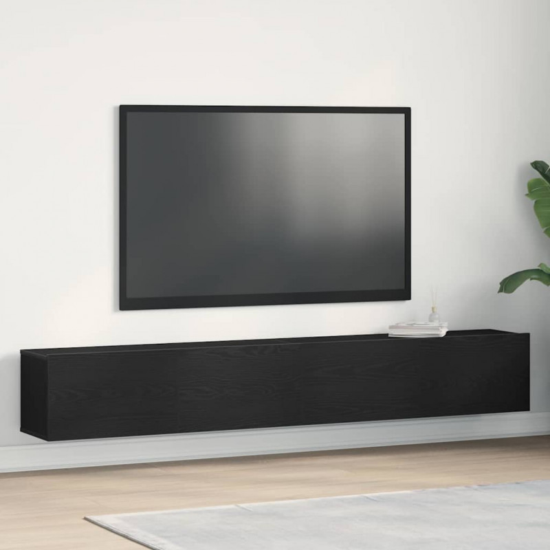 Szafka pod telewizor 2 pcs Czarny 100 x 30 x 30 cm