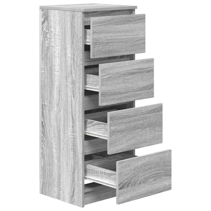 Komoda Szara Sonoma 37,5x35x99 cm Drewno klejone