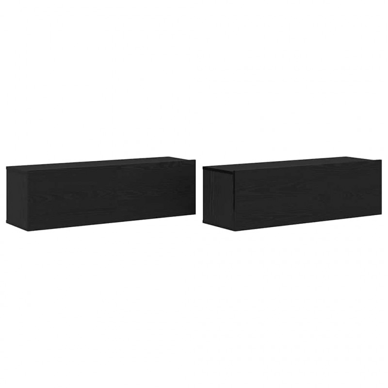 Szafka pod telewizor 2 pcs Czarny 100 x 30 x 30 cm