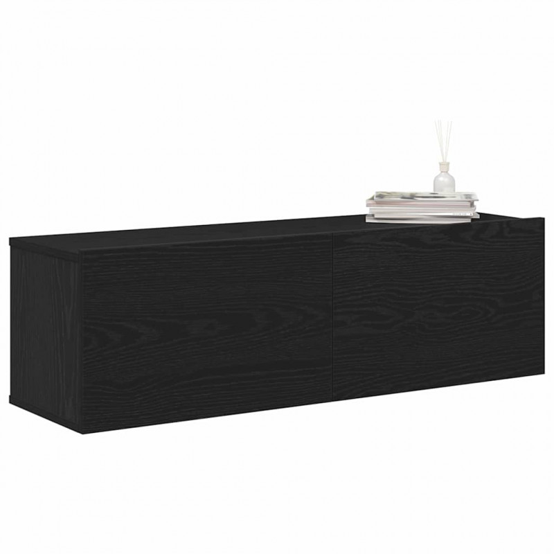 Szafka pod telewizor 2 pcs Czarny 100 x 30 x 30 cm