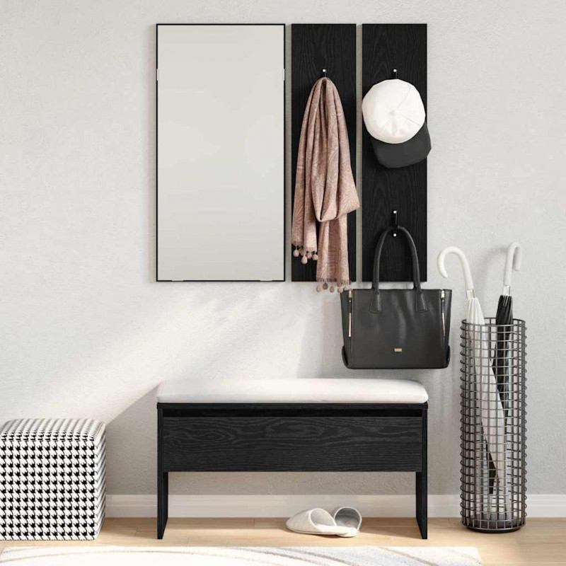 Zestaw mebli do przedpokoju z szufladą 4 pcs Czarny Dąb